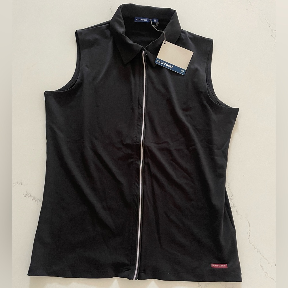 NWT! Bally Swiss Technology Black Zippered Vest (EU 42)